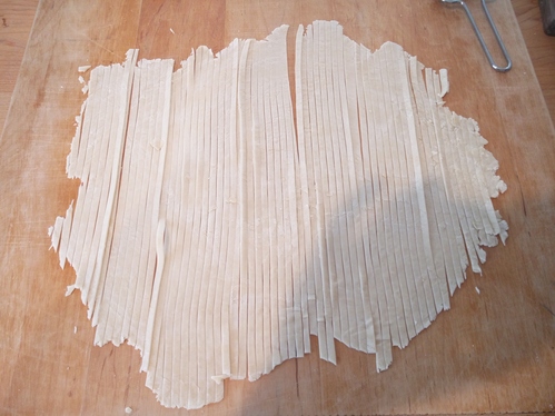 Pasta, freshly cut.